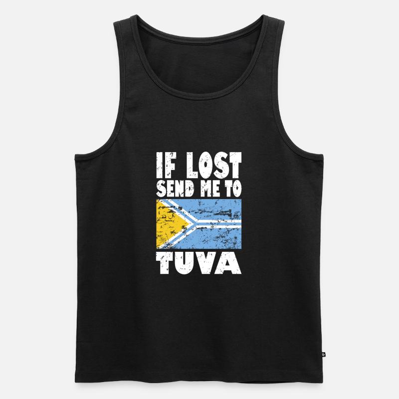 Tuva Flagge Spruch - Männer Premium Bio Tank Top - Schwarz