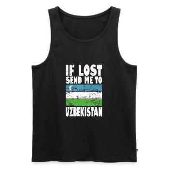 Usbekistan Flagge Spruch - Männer Premium Bio Tank Top - Schwarz - Vorne - AI Model Male 178 light (178cm)