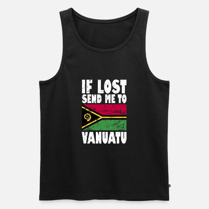 Vanuatu Flagge Spruch - Männer Premium Bio Tank Top - Schwarz