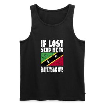 Saint Kitts and Nevis Flag Saying - Men's Premium Organic Tank Top - black - Front - AI Model Male 178 light (178cm)