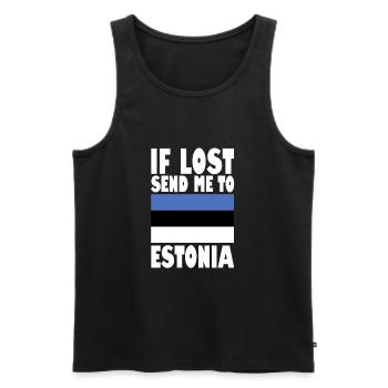 Estonia Flag Saying - Men's Premium Organic Tank Top - black - Front - AI Model Male 178 light (178cm)