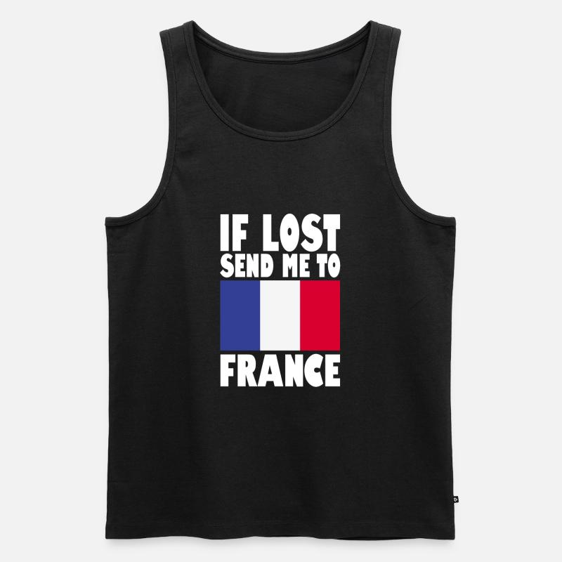 Frankreich Flagge Spruch - Männer Premium Bio Tank Top - Schwarz
