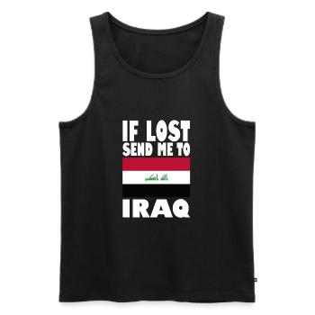 Slogan du drapeau irakien - Débardeur bio Premium Homme - noir - Devant - Michal (187cm)