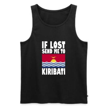 Kiribati Flagge Spruch - Männer Premium Bio Tank Top - Schwarz - Vorne - AI Model Male 178 light (178cm)