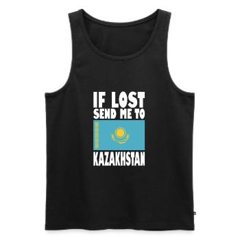 Drapeau du Kazakhstan - Débardeur bio Premium Homme - noir - Devant - AI Model Male 178 light (178cm)
