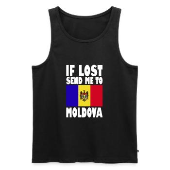 Slogan du drapeau de la Moldavie - Débardeur bio Premium Homme - noir - Devant - Michal (187cm)