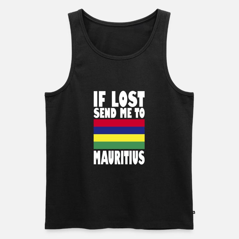 Mauritius Flagge Spruch - Männer Premium Bio Tank Top - Schwarz