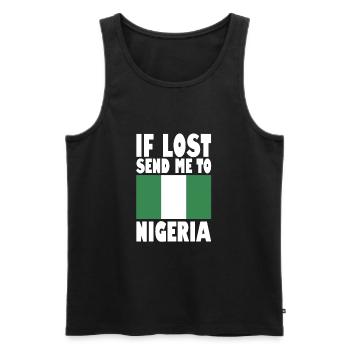 Drapeau du Nigeria - Débardeur bio Premium Homme - noir - Devant - Michal (187cm)