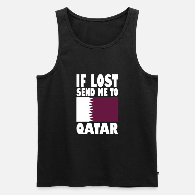 Katar Flagge Spruch - Männer Premium Bio Tank Top - Schwarz
