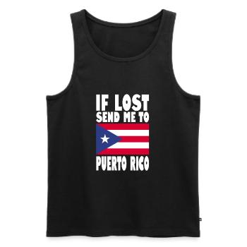 PUERTO RICO Drapeau Disant - Débardeur bio Premium Homme - noir - Devant - Michal (187cm)