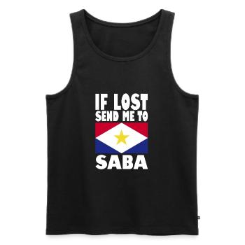 Saba Flagge Spruch - Männer Premium Bio Tank Top - Schwarz - Vorne - AI Model Male 178 light (178cm)