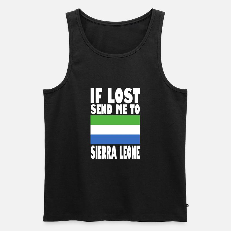 Sierra Leone Flagge Spruch - Männer Premium Bio Tank Top - Schwarz