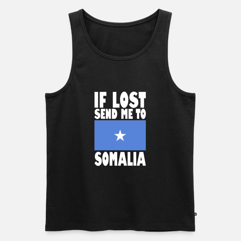 Somalia Flagge Spruch - Männer Premium Bio Tank Top - Schwarz