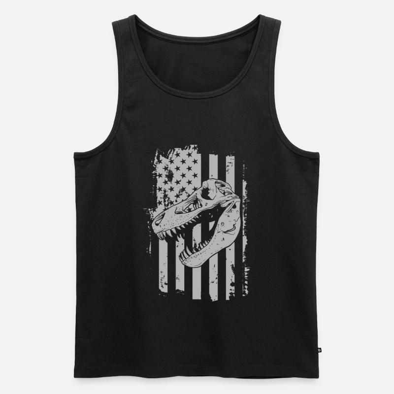 Dinosaurier Triceratops Fleischfresser Fossil - Männer Premium Bio Tank Top - Schwarz