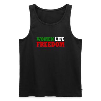 Women life freedom - Männer Premium Bio Tank Top - Schwarz - Vorne - AI Model Male 178 light (178cm)