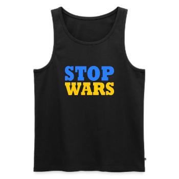 Stop war - Männer Premium Bio Tank Top - Schwarz - Vorne - AI Model Male 178 light (178cm)