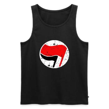 Antifa-Logo einfacher Grunge - Männer Premium Bio Tank Top - Schwarz - Vorne - AI Model Male 178 light (178cm)