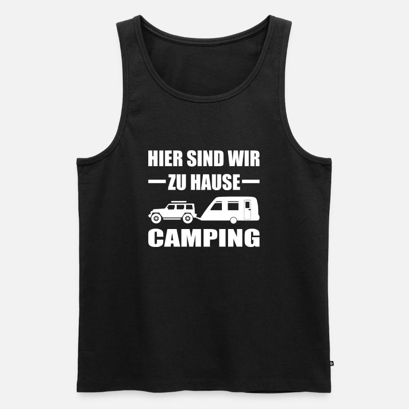 Camping - Männer Premium Bio Tank Top - Schwarz