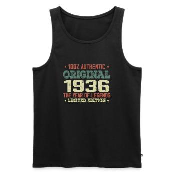 Légende Depuis 1936 Né en 1936 - 88e Anniversaire - Débardeur bio Premium Homme - noir - Devant - Michal (187cm)