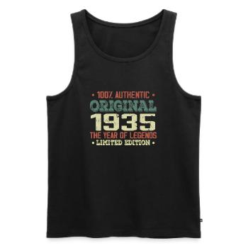 Legend since 1935 Born in 1935 - 89th birthday - Men's Premium Organic Tank Top - black - Front - AI Model Male 178 light (178cm)
