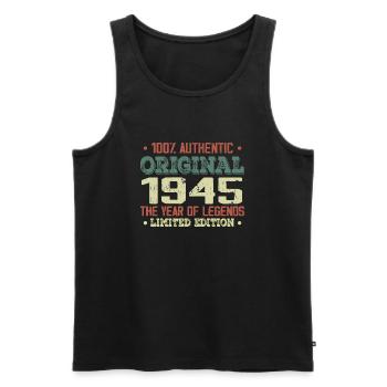 Legende seit 1945. Geboren 1945 – 79. Geburtstag - Männer Premium Bio Tank Top - Schwarz - Vorne - Michal (187cm)