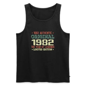 Legend since 1982 Born in 1982 - 42nd birthday - Men's Premium Organic Tank Top - black - Front - Michal (187cm)