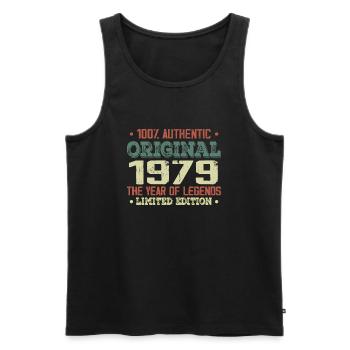 Legend since 1979 Born in 1979 - 45th Birthday - Men's Premium Organic Tank Top - black - Front - Michal (187cm)