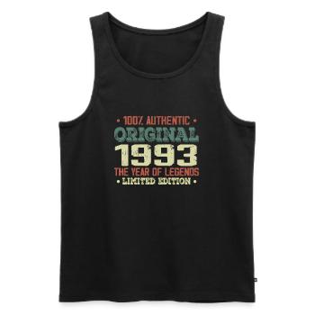 Légende Depuis 1993 Né en 1993 - 31e Anniversaire - Débardeur bio Premium Homme - noir - Devant - Michal (187cm)