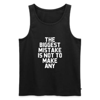 The biggest mistake is not to make a present - Men's Premium Organic Tank Top - black - Front - AI Model Male 178 light (178cm)