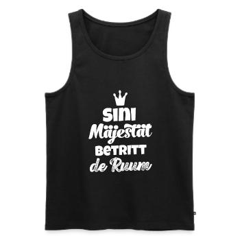Sini Mäjestat betritt de Ruum Schweizerdeutsch - Männer Premium Bio Tank Top - Schwarz - Vorne - AI Model Male 178 light (178cm)