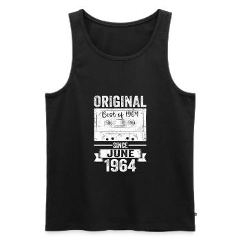Original Juin 1964 58e Anniversaire Cadeau Hommes - Débardeur bio Premium Homme - noir - Devant - AI Model Male 178 light (178cm)