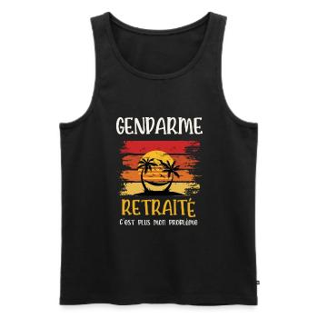 gendarme retraité - Débardeur bio Premium Homme - noir - Devant - Michal (187cm)