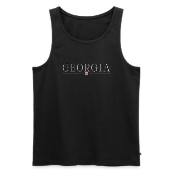 Géorgie : Tradition, Hospitalité, Fierté - Débardeur bio Premium Homme - noir - Devant - AI Model Male 178 light (178cm)