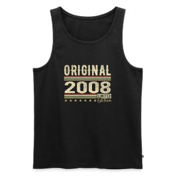 Original 2008 – Retro-Geburtstagsgeschenk 2008 - Männer Premium Bio Tank Top - Schwarz - Vorne - Michal (187cm)