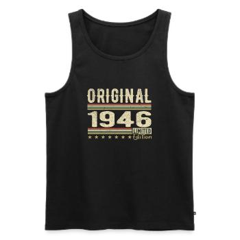 Original 1946 - Retro 1946 Geburtstagsgeschenk - Männer Premium Bio Tank Top - Schwarz - Vorne - AI Model Male 178 light (178cm)