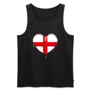 DRAPEAU ANGLAIS DRAPEAU ANGLETERRE - Débardeur bio Premium Homme - noir - Devant - AI Model Male 178 light (178cm)