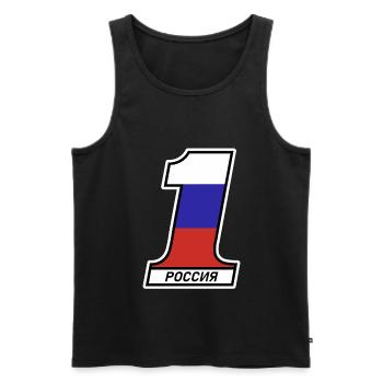 1 Russia football team shirt - Men's Premium Organic Tank Top - black - Front - AI Model Male 178 light (178cm)