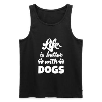 La vie est meilleure avec les chiens propriétaires de chiens - Débardeur bio Premium Homme - noir - Devant - AI Model Male 178 light (178cm)