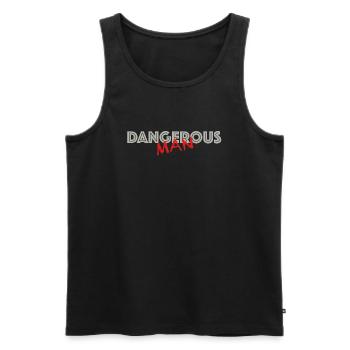 Dangerous man | funny sayings, action, fun - Men's Premium Organic Tank Top - black - Front - AI Model Male 178 light (178cm)