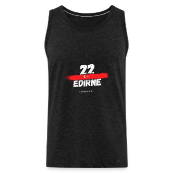 Edirne 22, Turkey, Türkiye - Men's Premium Organic Tank Top - charcoal grey - Front - Alexander (188cm)