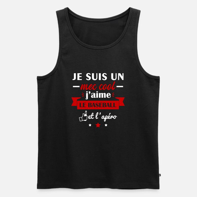 mec cool baseball, idée cadeau baseballeur - Débardeur bio Premium Homme - noir