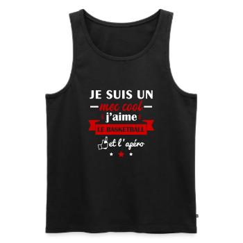 mec cool basketball - Débardeur bio Premium Homme - noir - Devant - Michal (187cm)