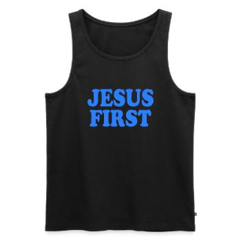 Jesus first - Débardeur bio Premium Homme - noir - Devant - AI Model Male 178 light (178cm)