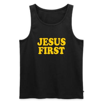 Jesus first - Débardeur bio Premium Homme - noir - Devant - AI Model Male 178 light (178cm)