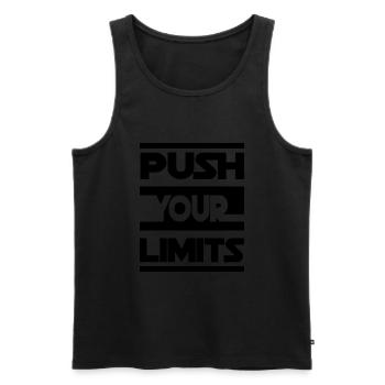 PUSH YOUR LIMITS - Débardeur bio Premium Homme - noir - Devant - Michal (187cm)