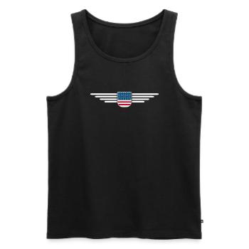 I Love USA, T-Shirt Design Style Élégance - Débardeur bio Premium Homme - noir - Devant - Michal (187cm)