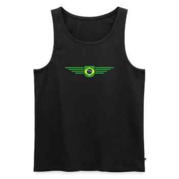 I Love Brazil Outfit T-Shirt Design Gift - Men's Premium Organic Tank Top - black - Front - Michal (187cm)