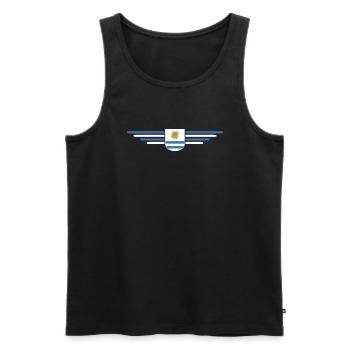 T-shirt de l’Uruguay – parfait pour les fans - Débardeur bio Premium Homme - noir - Devant - Michal (187cm)