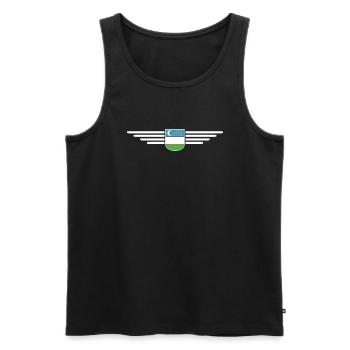 Usbekistan T-Shirt – Stolz und Kultur - Männer Premium Bio Tank Top - Schwarz - Vorne - Michal (187cm)
