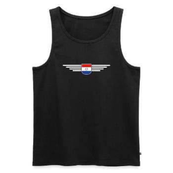 Paraguay Fan T-Shirt - Débardeur bio Premium Homme - noir - Devant - Michal (187cm)